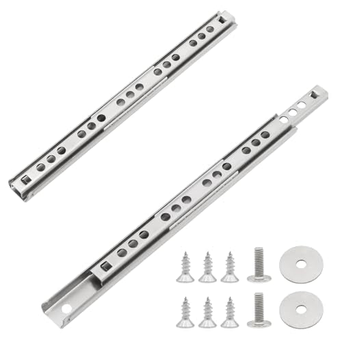 2Pcs 182mm/7.16" Silver Stainless Steel Drawer Slides (1 Pair) - size: 182mm/7.16"