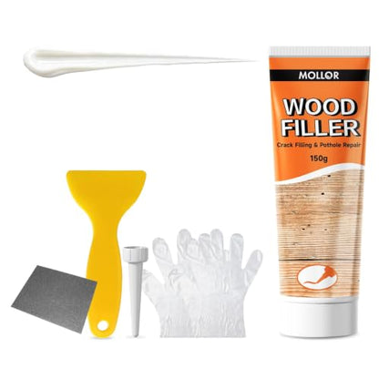 White Wood Filler, Stainable All‑Purpose Repair, 5.29 Oz (150g) - color: White, size: 150g