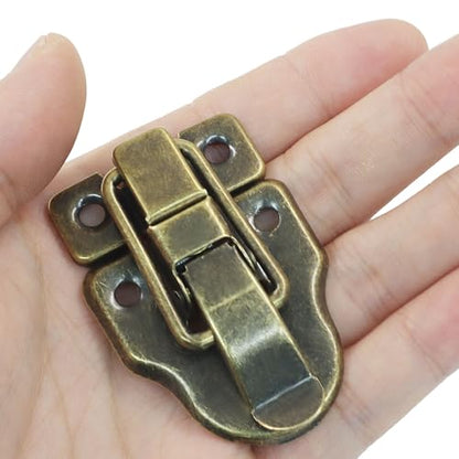 2 Pack Retro Duckbilled Toggle Hasp Latch Bronze - color: Bronze