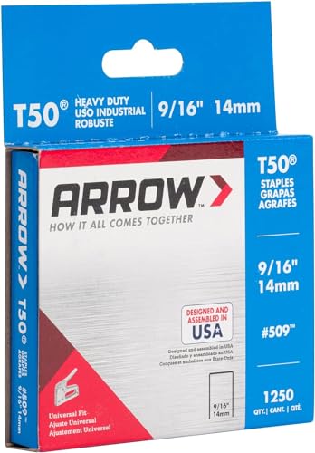 Arrow T50 9/16" Staples, 1250 Count - size: 9/16 in.