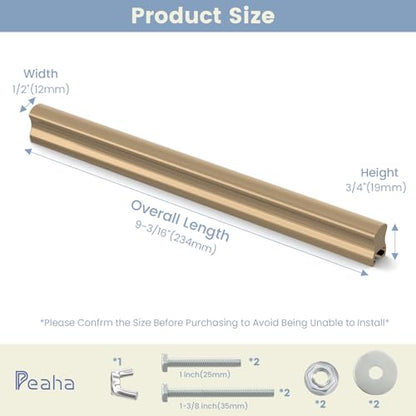 Peaha 10 Pack Adjustable Champagne Bronze Pulls Overall Length 8-13/16" - color: Champagne Bronze, size: 2"-8.8"(50mm-224mm)