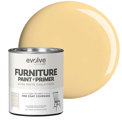 EVOLVE Chalk Paint for Furniture, (Morning Glow), 1-Pack Quart – No Sand or Primer Needed, UltraMatte Finish, Smooth Coverage, Low VOC, Easy to Distress for DIY Projects - color: Morning Glow, size: 30 Fl Oz (Pack of 1)