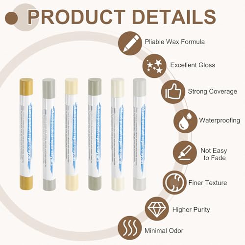 uxcell 12Pcs Wood Filler Sticks Kit, 12 Colors Light Wood Series - color: Light Wood Series