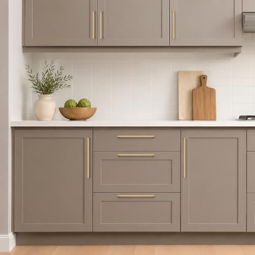 Ravinte Champagne Bronze Kitchen Square Cabinet Handles 12-3/5 Inch 10 Pack - size: 12-3/5 Inch Hole Center