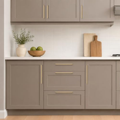 Ravinte Champagne Bronze Kitchen Square Cabinet Handles 12-3/5 Inch 10 Pack - size: 12-3/5 Inch Hole Center