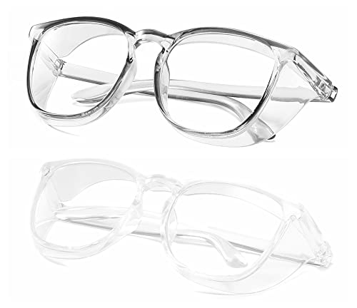 Alsenor Safety Glasses Anti Fog Goggles Protective Eyewear Blue Light Blocking Anti Dust UV Protection Glasses For Men Women (2 Pack(grey+transparent)) - color: 2 Pack (Grey + Clear)