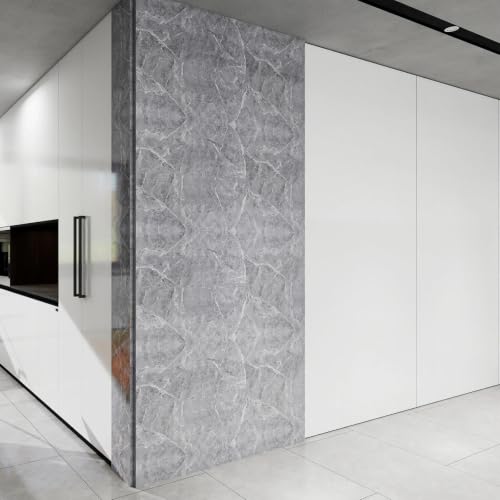 CAX Peel and Stick Wallpaper Grey Marble Contact Paper for Countertop - color: Dark Gray, size: 23.6" x 118"