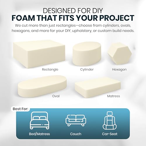 5-Pack of 1" x 30" x 72" High Density Upholstery Foam, Foam Padding & Sheet, Cushion Seat Replacement, Crafts Foam, Seat Cushion Insert, Cushion & Seat Repair Quality Upholstery Foam - size: 1" x 30" x 72", style: 5-Pack