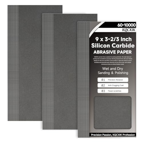 Premium 30-Sheet 1000 Grit Wet Dry Sandpaper, 9 x 3-2/3 Inch - style: 1000Grit