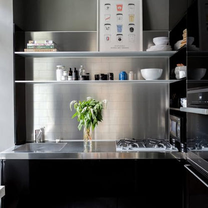 Vamos Tile 100-Pack Peel and Stick Backsplash Tile,3" x 6" Subway Tile - color: Brushed Stainless