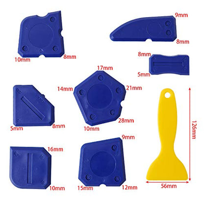 QDiShi Silicone Caulk Tool Kit with Putty Knife for Sealing，8 Pack