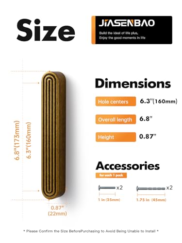 Cabinet Pulls Antique Brass 6.3" Hole Center 5 Pack - color: Antique Brass, size: 6-5/16"(160mm) Hole Center