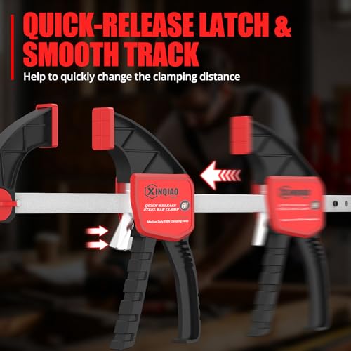 XINQIAO Bar Clamps for Woodworking 12 Inch (2) Wood Clamps Set, One-Handed Spreader with 150lbs for Stable and Reliable Fixing Solutions - size: 12IN 2PCS