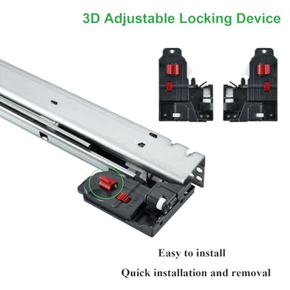 6 Pair 14 Inch (350mm) Soft Close Bottom Mount Undermount Drawer Slides - size: 14 Inch