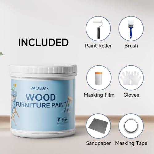 Matte Wood Furniture Paint, Cream White, 16 Fl Oz with Tools - color: Cream White, size: 16 Fl Oz (Pack of 1)