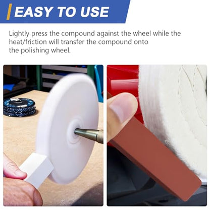 Buffing Polishing Cutting Compounds 3 lbs.Kit-Green Fine/White Medium/Red Coarse, for Airway Buffing Wheel - 3 Pcs - size: 48 Oz