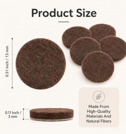 72 Pcs Felt Chair Pads, 1/2 Inch Felt Pads for Chair Legs
