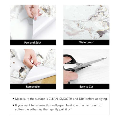 LACHEERY Thick White Marble Contact Paper for Countertops Matte 15.8"x79" - size: 15.8" x 79"