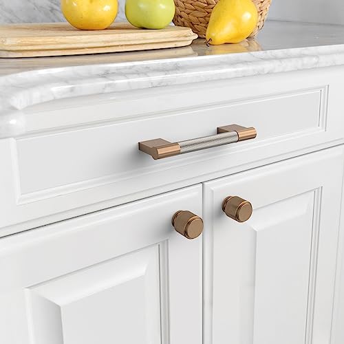 Asidrama 10 Pack 3.75 inch Satin Nickel and Champagne Bronze Cabinet Pulls - color: Nickel-Gold, size: 3.75" Hole Center(96mm)