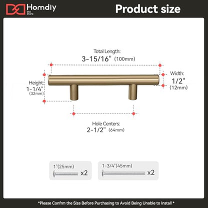 homdiy 20 2-1/2in Cabinet Handles Champagne Bronze Kitchen Cabinet Pulls Drawer Pulls for Dresser Drawers - color: Champagne Bronze, size: 2-1/2in hole centers