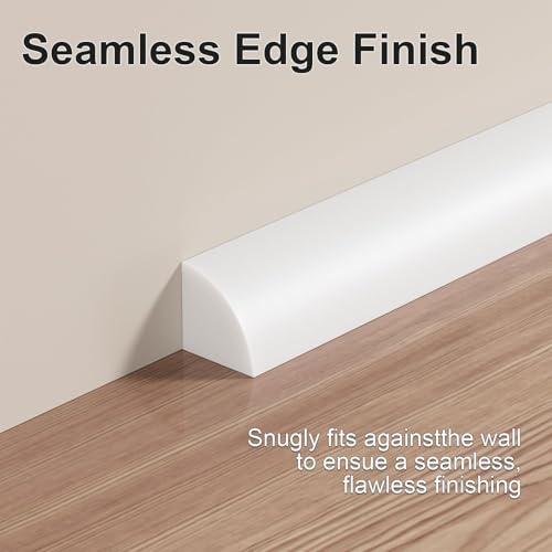 1/4 in x 40 ft Peel and Stick Quarter Round Molding, White - color: White, size: 1/4 in x 40 ft