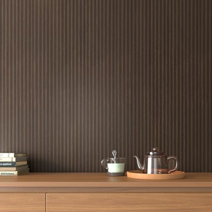 VEELIKE Dark Brown Wood Contact Paper Peel and Stick Striped Wood Wallpaper - color: Dark Brown, size: 24" x 118"