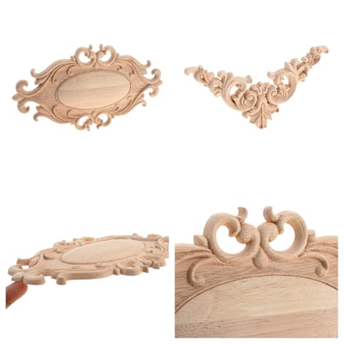 5Pcs Wood Appliques Onlays Classic Decorative Furniture Appliques Set F - color: Set F