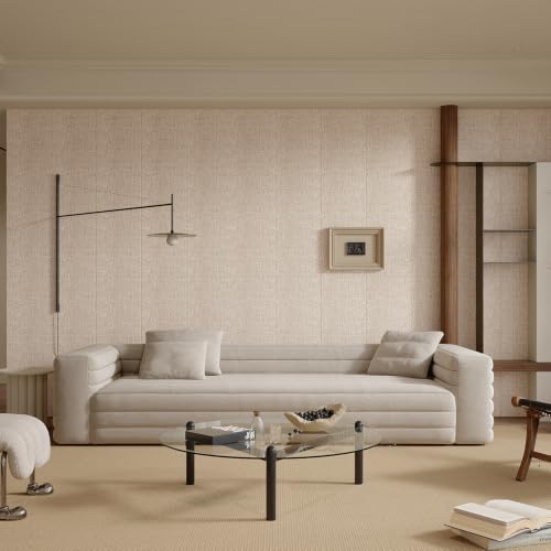 Yutianli 3D Wall Panel Peel and Stick Soundproof Foam Linen Wall Cloth Yellow 16.7"x118" Self-Adhesive Decorative Wallpaper Anti-Collision Wall Padding - color: Yellow