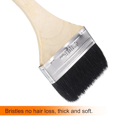 uxcell 3pcs Bent Radiator Paint Brush 4" Width Curved Wall Paint Soft Bristle Brushes with Long Wood Handle for Painting DIY Wall Treatment - size: 4"