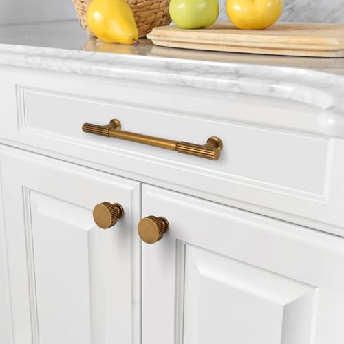 Amerdeco 10 Pack Antique Brass Cabinet Pulls 5" - color: Antique Brass, size: 5"/128MM