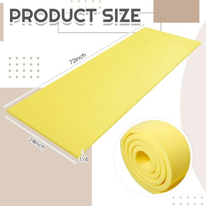 Amylove 1 Pack Upholstery Foam Sheet, 1/4" X 24" X 72",Yellow - color: Yellow, size: 1/4" X 24" X 72"
