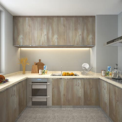 MelunMer Wood Wood Peel and Stick Wallpaper Faux Oak Removable 15.7”×78.7” - size: 15.7" x 393"