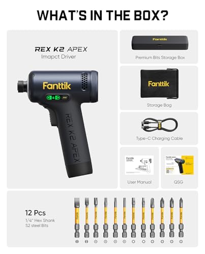 Fanttik REX K2 APEX Impact Driver, Brushless Impact Driver Kit