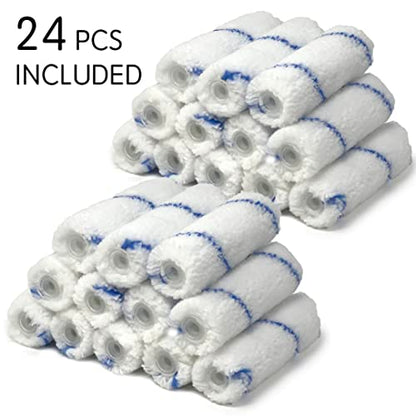 Allgala 24 Piece 4" Mini 3/8" Nap Shedless Microfiber Paint Roller Cover - TH10306 - size: 4" Mini (Pack of 24)