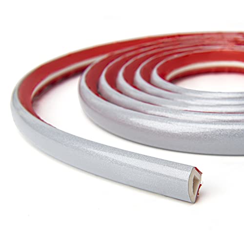 Art3d 17 ft Flexible Peel and Stick Wall Molding Trim Caulk Strip, Silver - color: Silver, size: 17 Feet