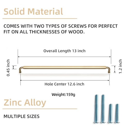 Goo-Ki 6 Pack 12-3/5 Inch （320mm） Hole Center Cabinet Pulls Champagne Bronze Zinc Alloy Kitchen Drawer Pulls Drawer Handles 13.05 Inch Length 2202-UBR-320 - color: Champagne Bronze, size: 12-3/5 Inch Hole Centers