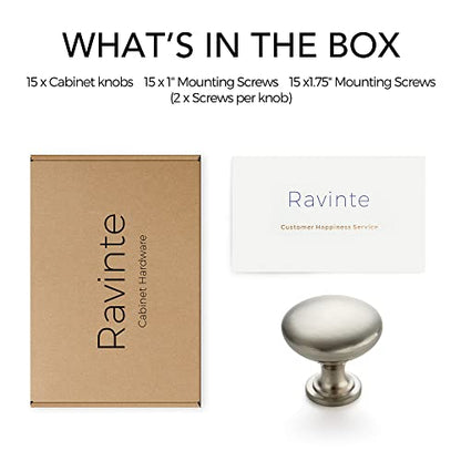 Ravinte Brushed Nickel Cabinet Knobs, Zinc Knobs Drawer Pulls, 15 Pack - color: Brushed Nickel