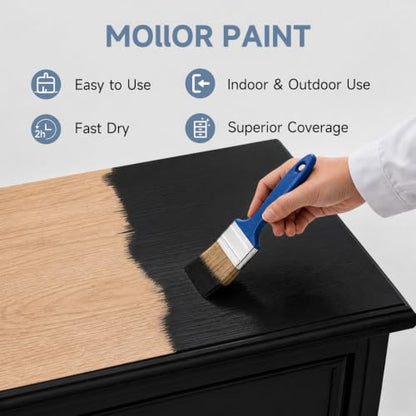 Matte Wood Furniture Paint, Black, 16 Fl Oz with Tools - color: Black, size: 16 Fl Oz (Pack of 1)