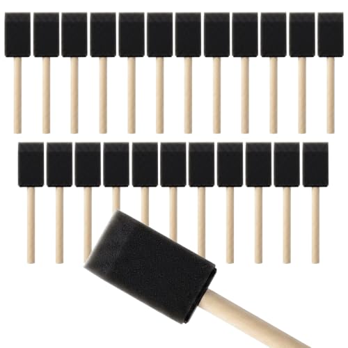 Mister Rui 1.5" Sponge Brushes 24 Pk – Bulk Foam Applicators for Classrooms - color: 1.5 Inch Foam Brush Set | Pack of 24
