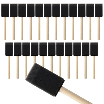 Mister Rui 1.5" Sponge Brushes 24 Pk – Bulk Foam Applicators for Classrooms - color: 1.5 Inch Foam Brush Set | Pack of 24