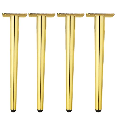 Osring 16 Inch Furniture Table Legs Straight, Gold Metal Coffee Table Feet - size: 16 Inch