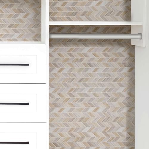 Main Street Peel and Stick Wallpaper Tiles, Earth Herringbone, 24-Pack - color: Earth Herringbone