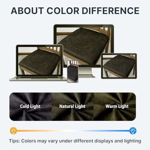 FORCHEER Black Dining Chair Seat Cushion Covers Set of 4 Leather Looking Stretch Kitchen Chair Seat Covers Square 14-18Inch Washable Replacment - color: Leather Looking-black, size: 4 Pieces