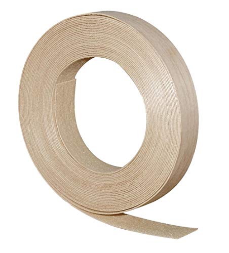 Edge Banding-EBQuick-Real Un-Finished Wood Veneer Tape, Sanded Perfectly, Pre-Glued with Hot Melt Adhesive, Easy Application Iron-On. Flexible, 13/16” Wide - Made in USA. (EBQuick-White Oak-UF-250'LF) - color: EBQuick-White Oak-UF-250'LF