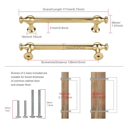 TUNNY 2 Pack Retro Cabinet Handles Champagne Bronze 5 Inch/128mm Kitchen Cabinet Pulls, Cabinet Pulls Kitchen Cabinet Hardware Drawer Pulls TU10188 - color: Champagne Bronze, size: 5"(128mm)Hole Center-2Pcs