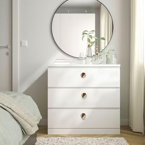 Perilla Home Set of 6 Wooden Knobs Decorative Knobs for Home Kitchen Cabinet Hardware Cupboard Door Dresser Wardrobe and Drawer Pulls (Off White) - style: Off White
