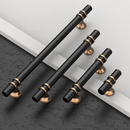 Amerdeco 10 Pack Champagne Bronze and Matte Black Cabinet Pulls 3 Inch(76MM) Hole Centers Kitchen Cabinet Handles Cabinets Hardware Drawer Pulls ZH0058 - color: Champagne Bronze Black, size: 3"/76MM Hole Center