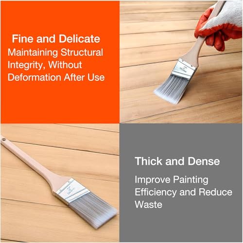 Great Andrew 3 Pack 2-inch Angle Paint Brushes, Wood Handle - size: 3 PCS, 2-In