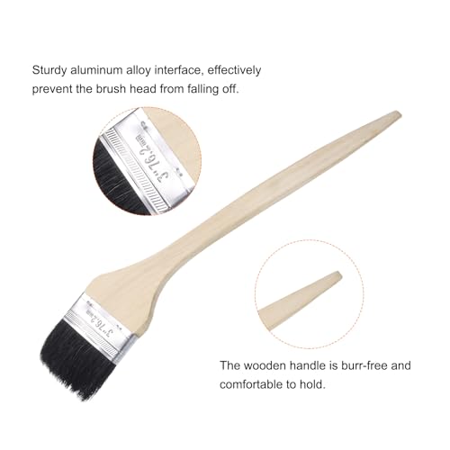 uxcell 3pcs Bent Radiator Paint Brush 3" Width Curved Wall Paint Soft Bristle Brushes with Long Wood Handle for Painting DIY Wall Treatment - size: 3"