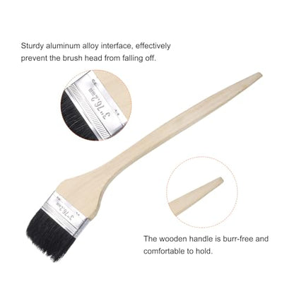 uxcell 3pcs Bent Radiator Paint Brush 3" Width Curved Wall Paint Soft Bristle Brushes with Long Wood Handle for Painting DIY Wall Treatment - size: 3"